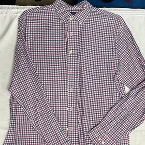 johnnie-O Red and Blue Checkered Casual Shirt